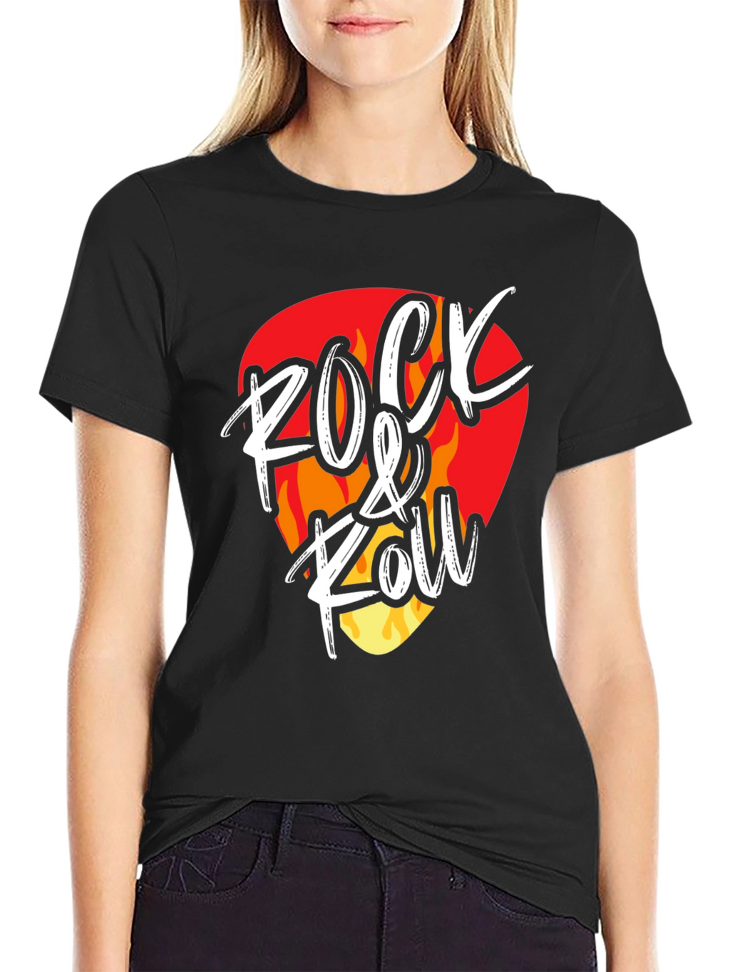 Rock & Roll Graphic Tee - Guitar Pick Design