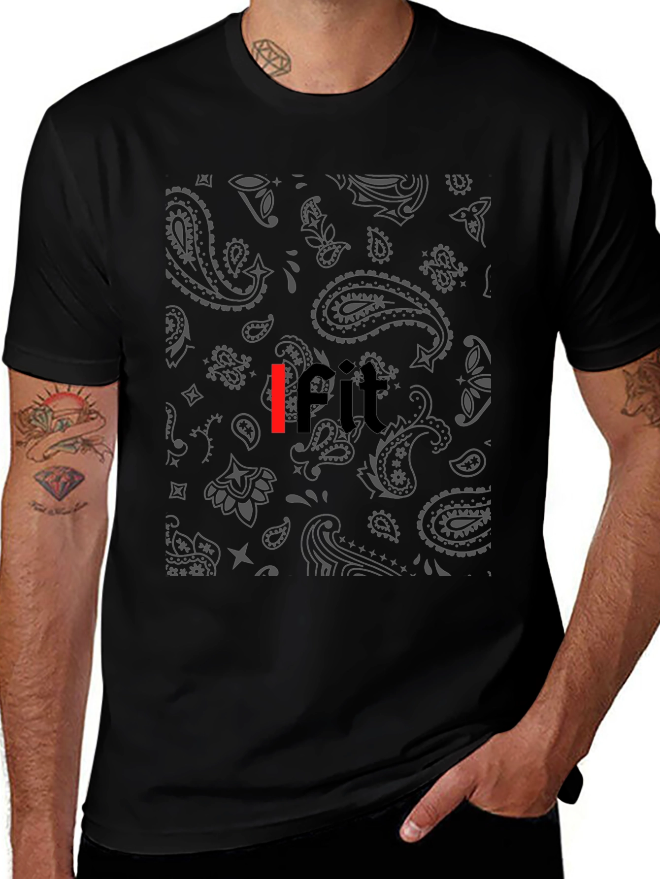 Bandana Print IFIT Black Tee