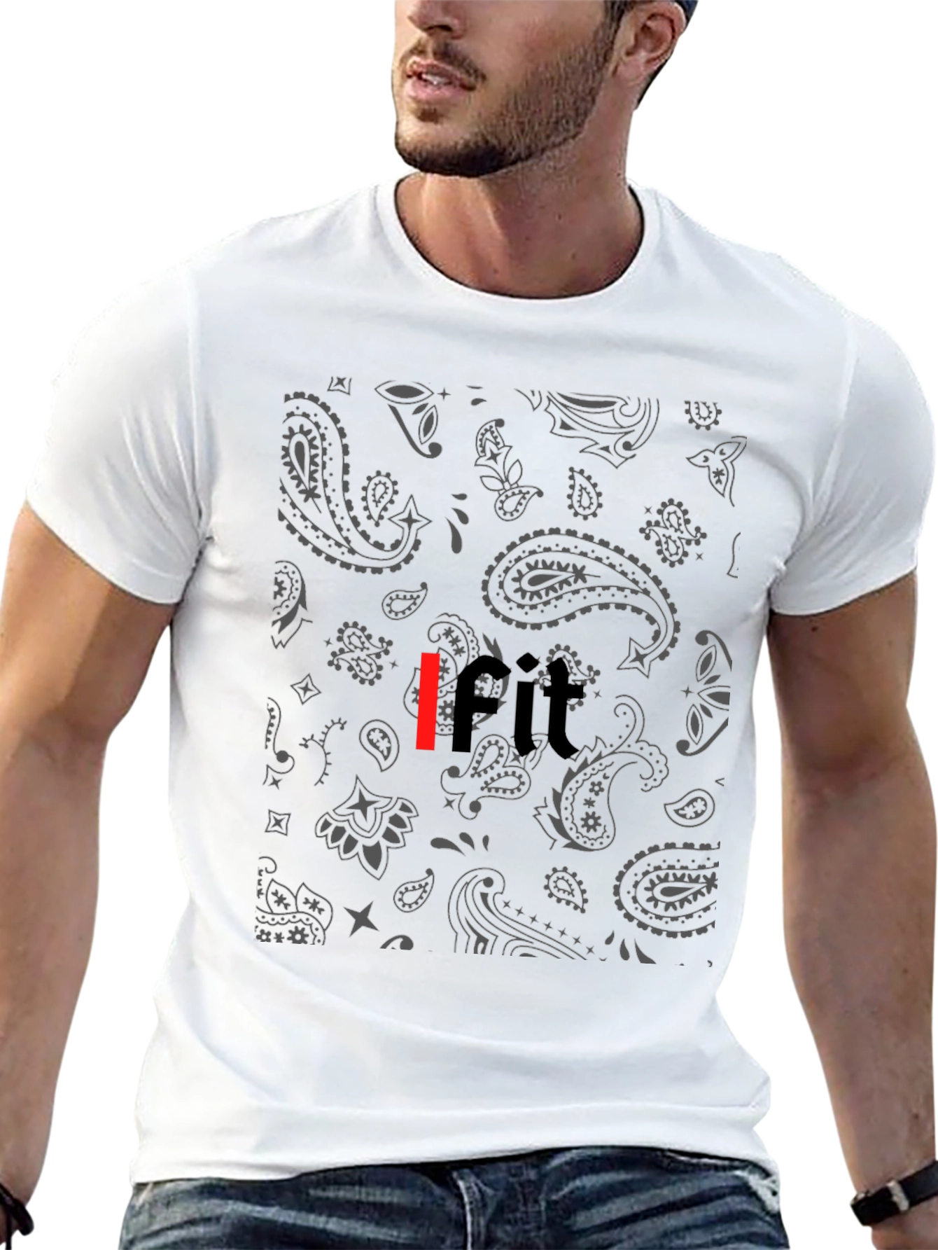 Bandana Print IFIT Black Tee