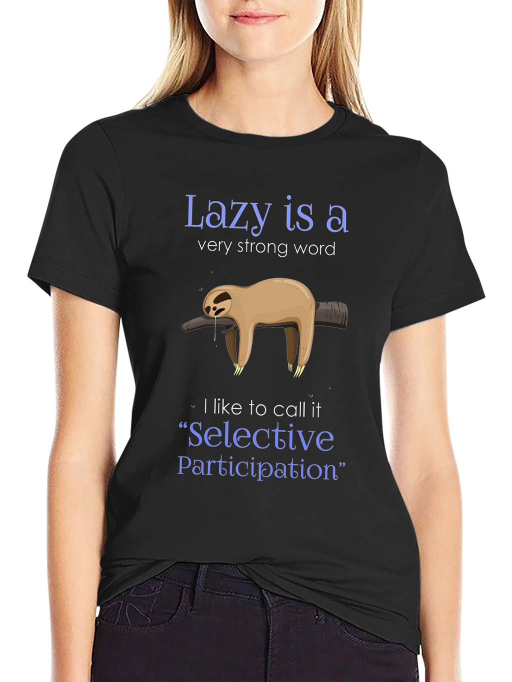 Lazy Sloth Graphic Tee - Selective Participation Shirt