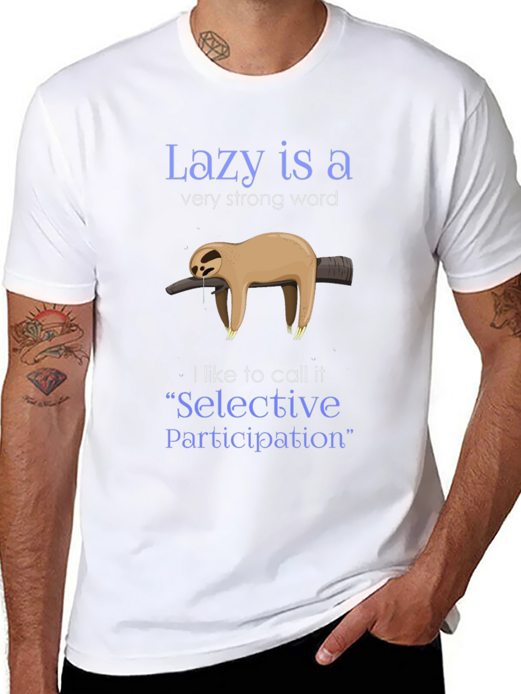Lazy Sloth Graphic Tee - Selective Participation Shirt