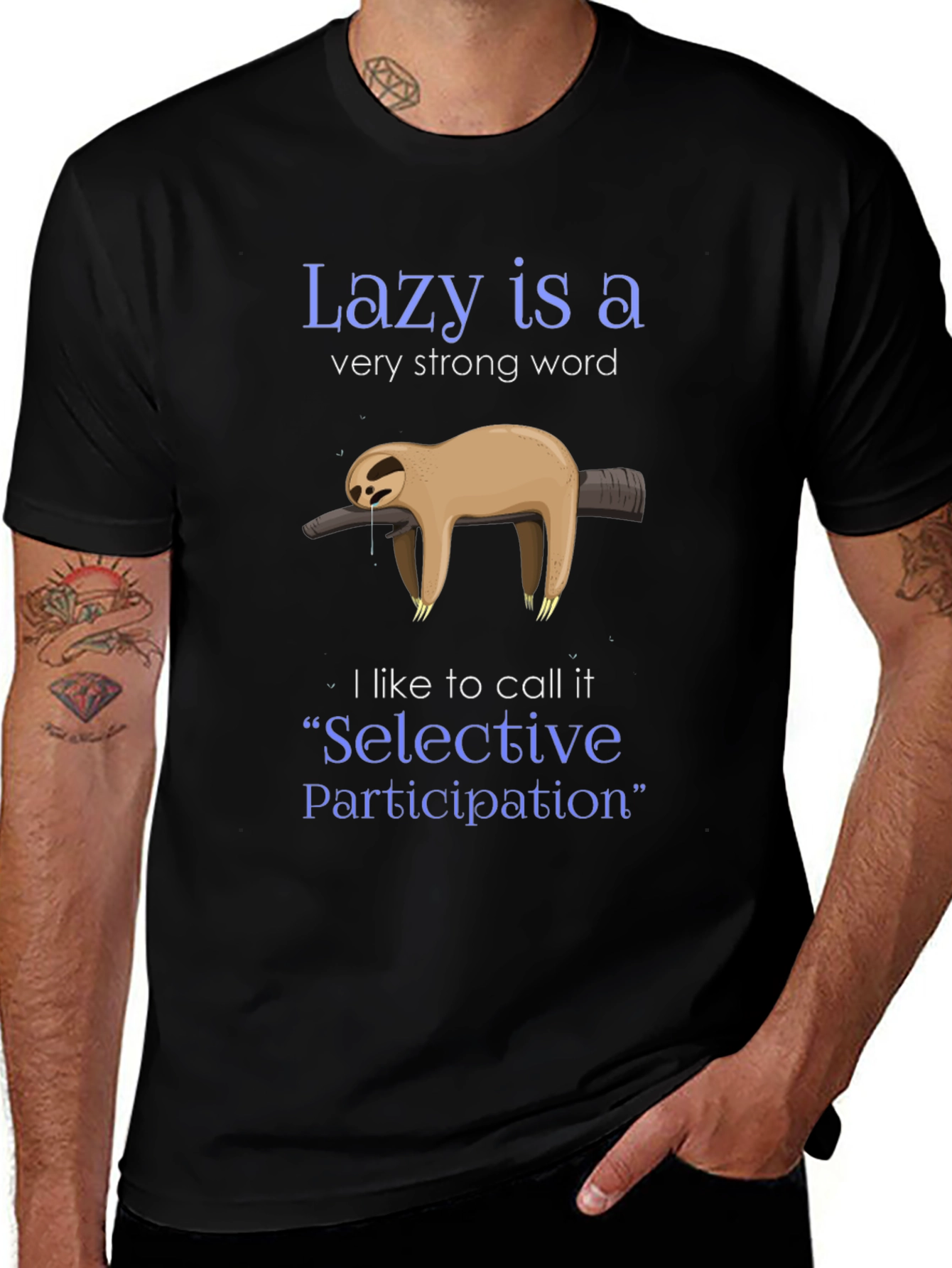 Lazy Sloth Graphic Tee - Selective Participation Shirt