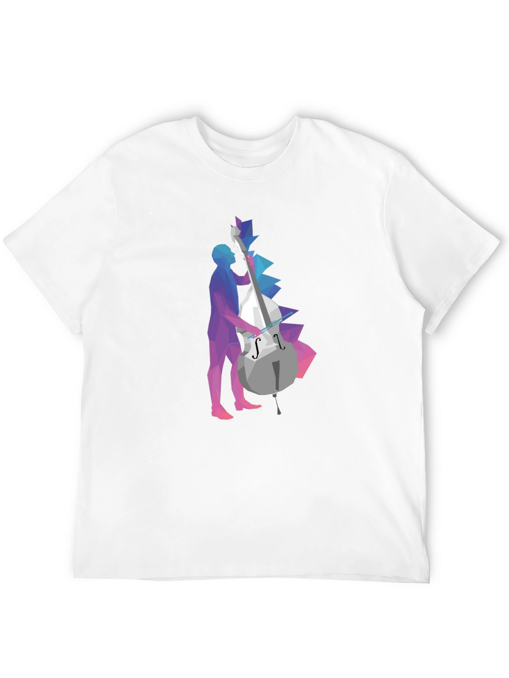 Abstract Geometric Bass Player Graphic Tee
