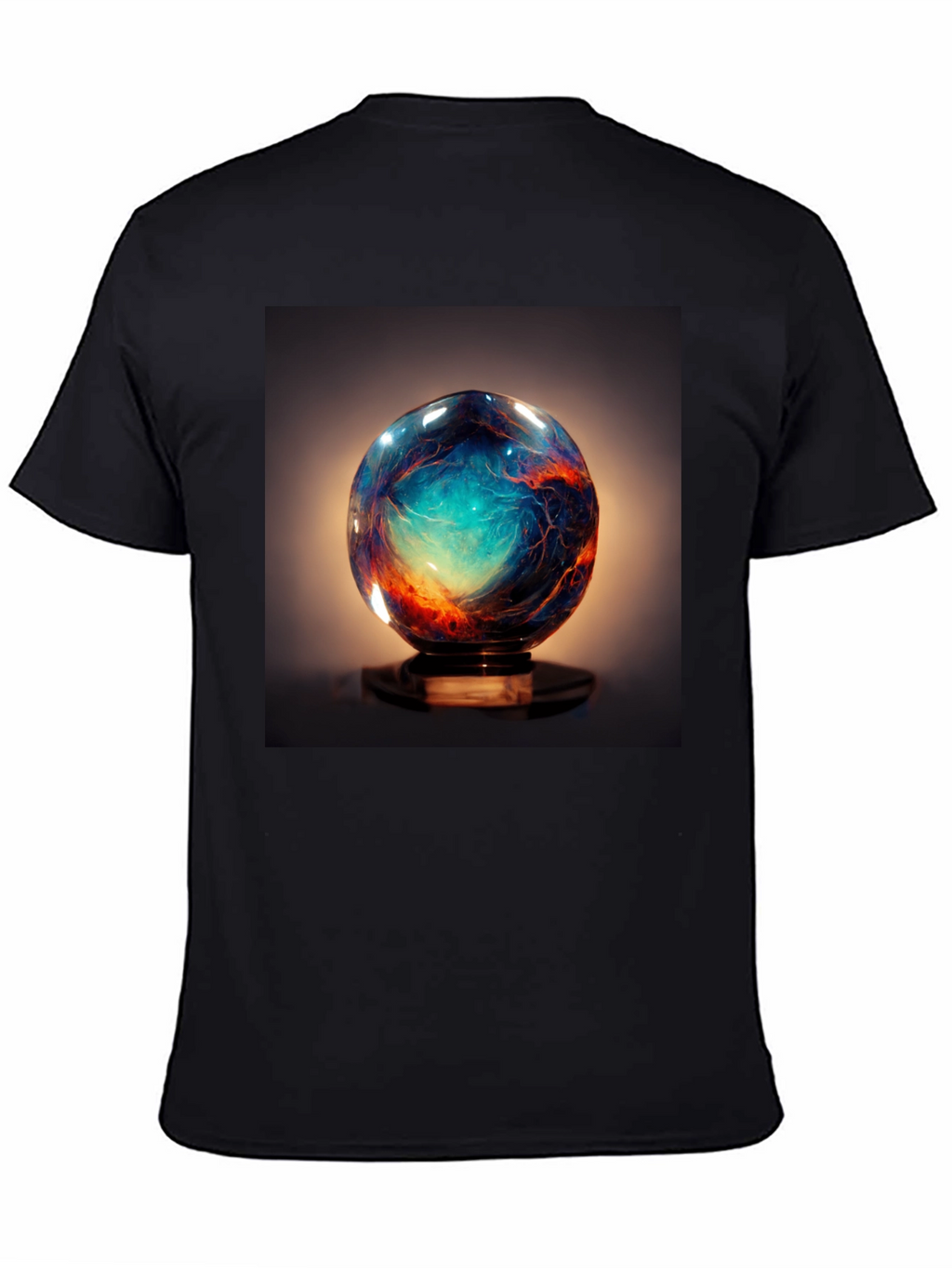 Galaxy Sphere Graphic Tee - Black Cotton T-Shirt