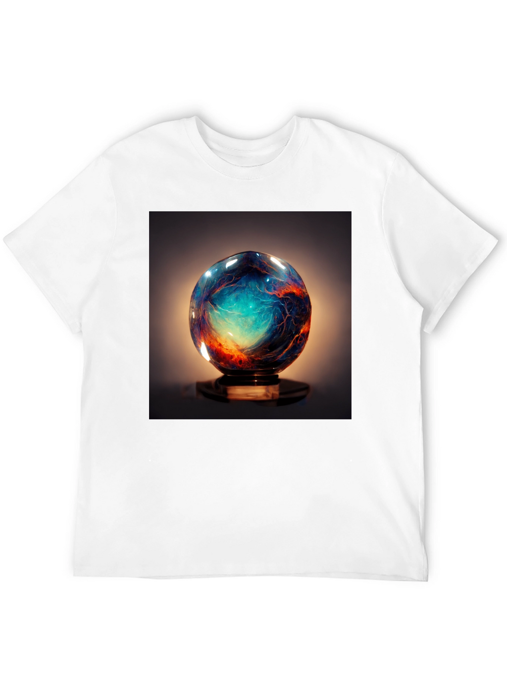 Galaxy Sphere Graphic Tee - Black Cotton T-Shirt