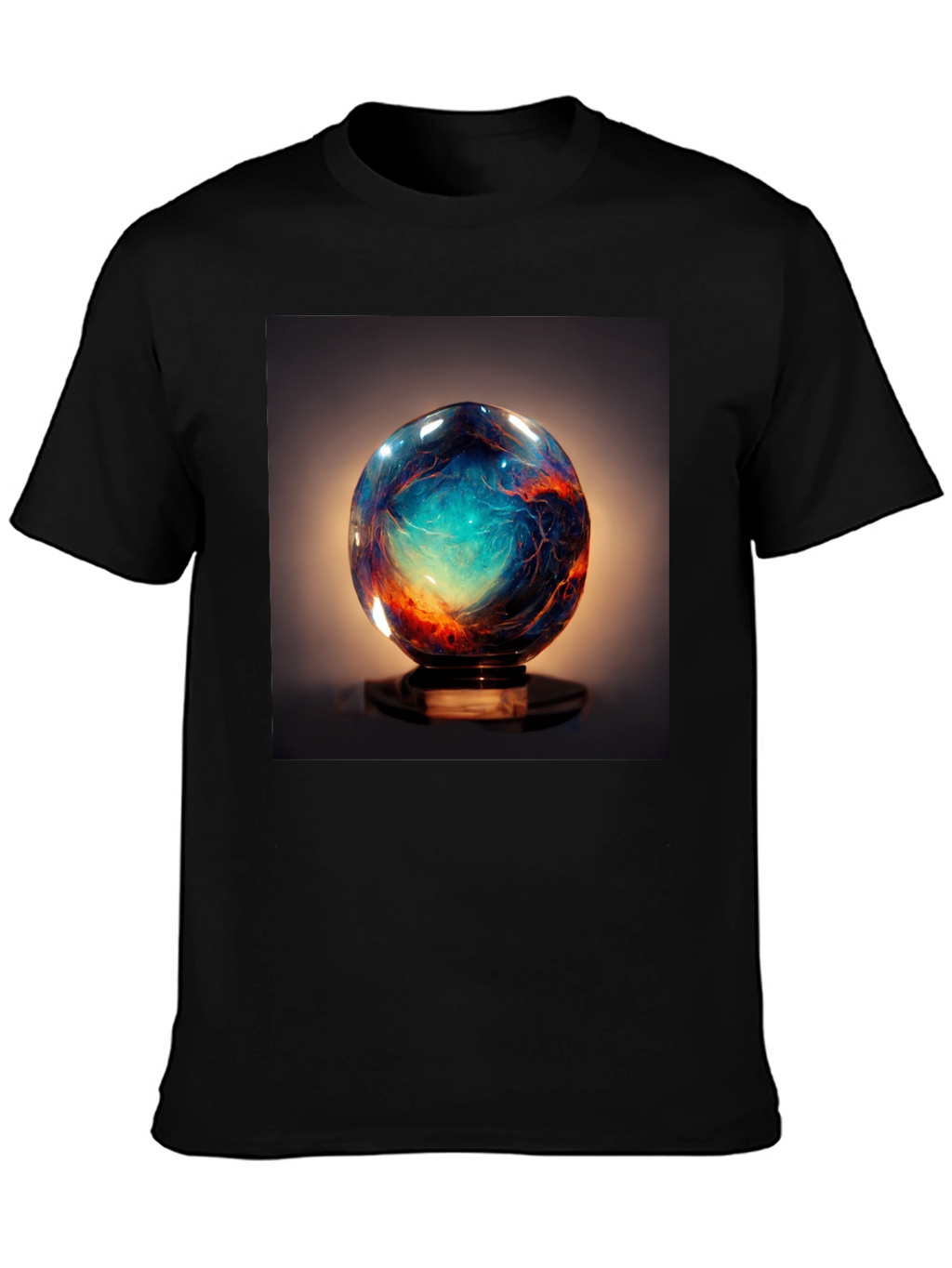 Galaxy Sphere Graphic Tee - Black Cotton T-Shirt