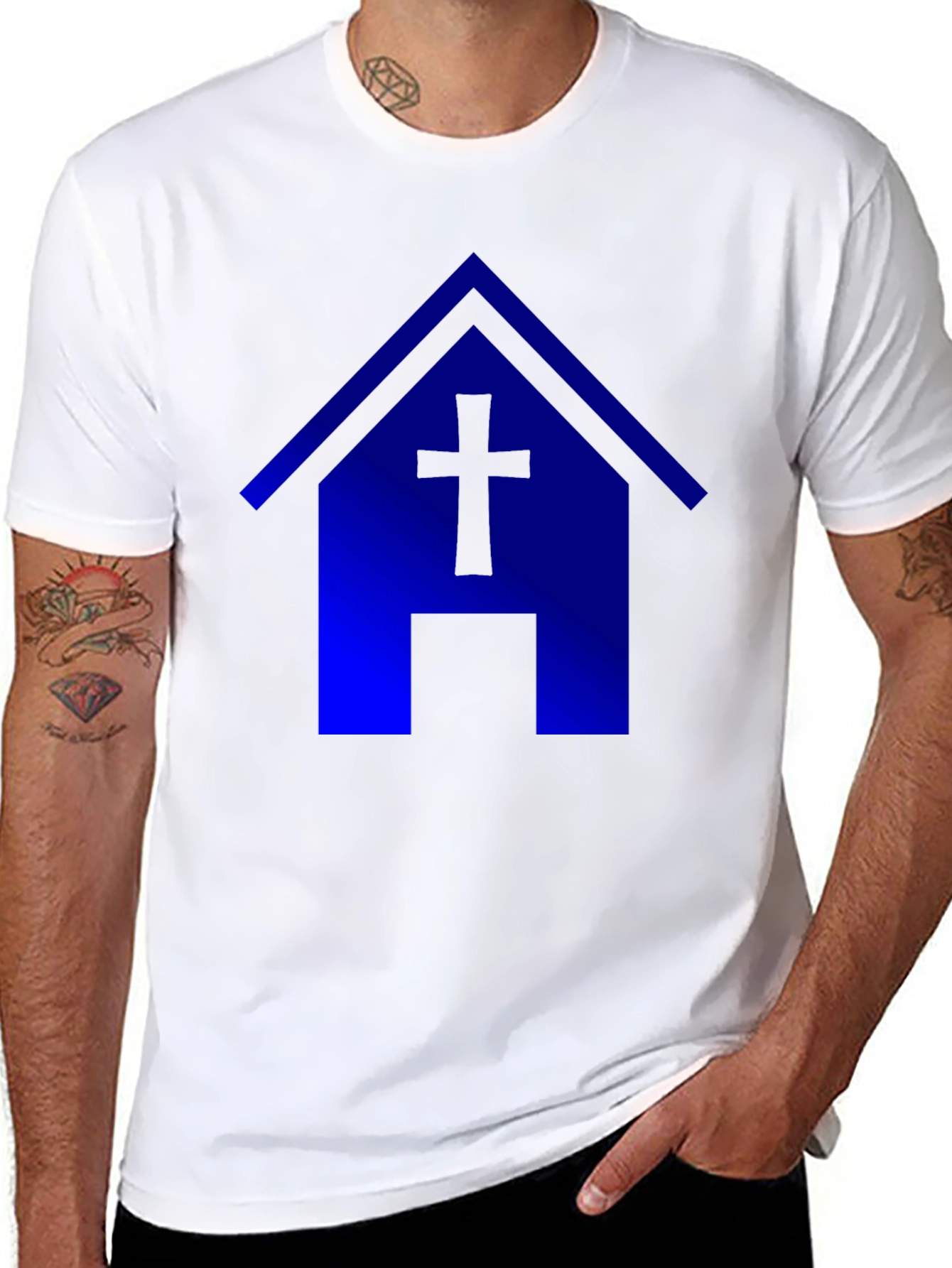Blue Church T-Shirt: Faith & Style