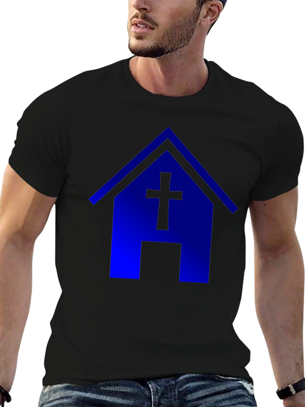 Blue Church T-Shirt: Faith & Style