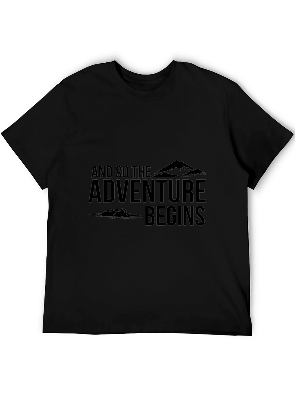 Adventure Begins Graphic Tee - Black Cotton