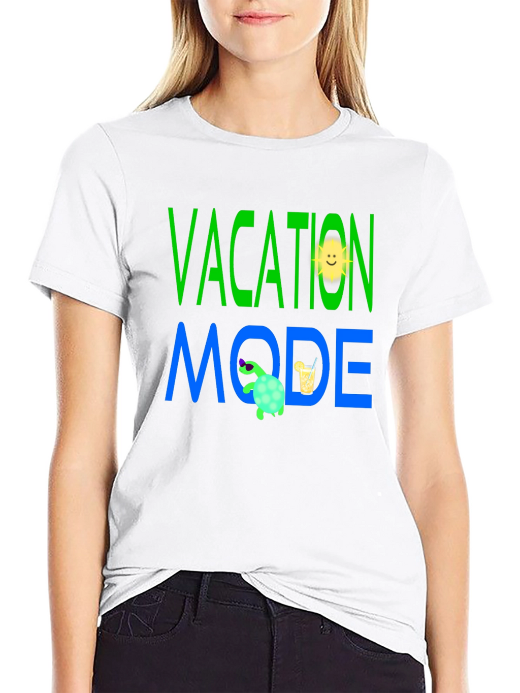Vacation Mode T-Shirt - Turtle and Sun Design