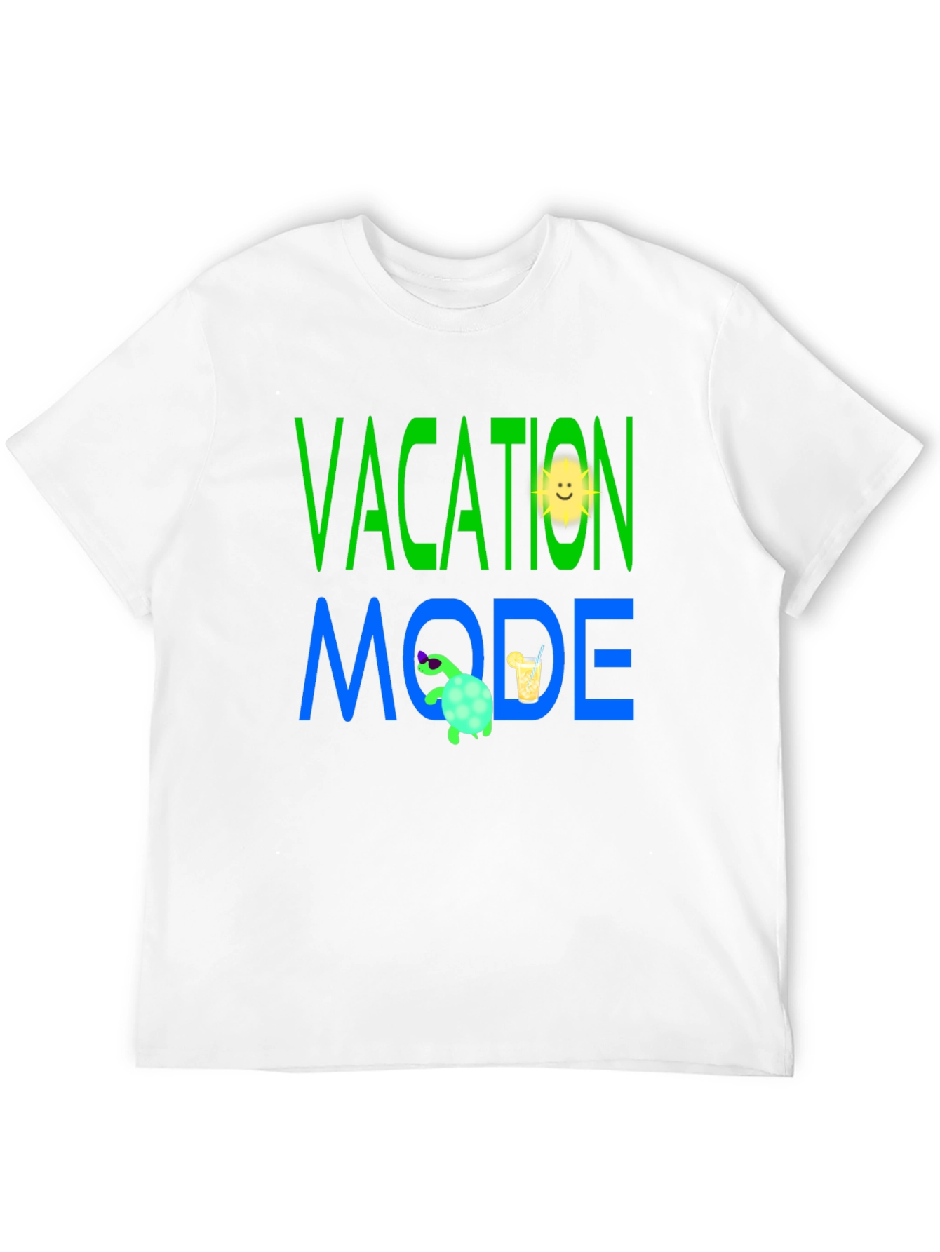 Vacation Mode T-Shirt - Turtle and Sun Design