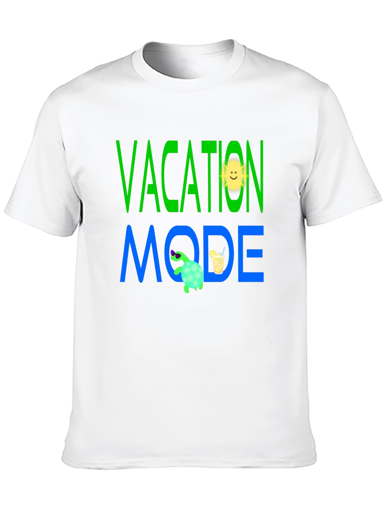 Vacation Mode T-Shirt - Turtle and Sun Design