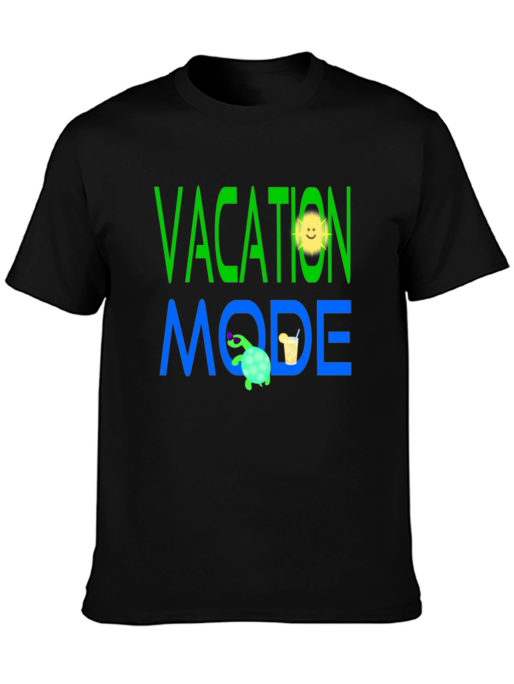 Vacation Mode T-Shirt - Turtle and Sun Design