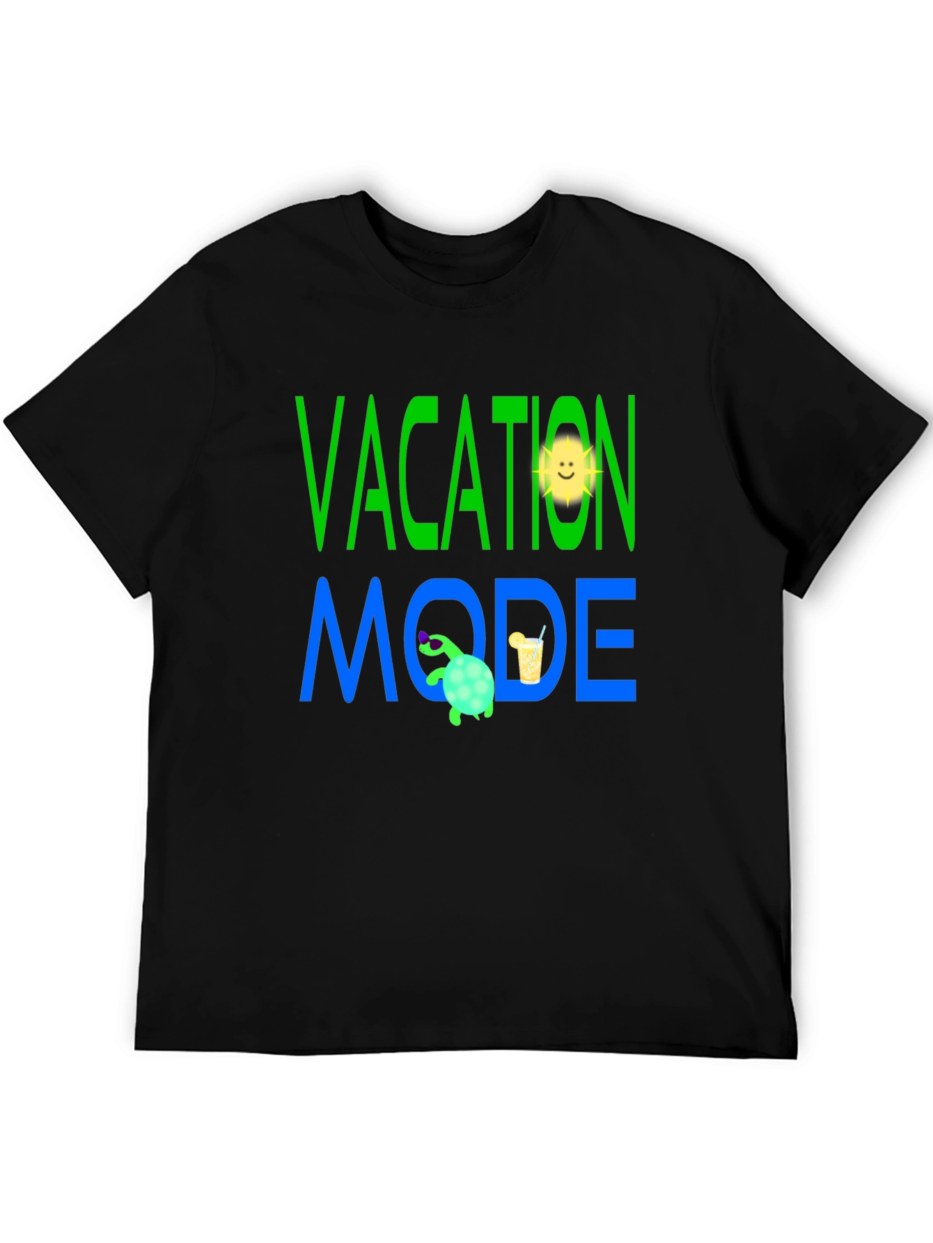 Vacation Mode T-Shirt - Turtle and Sun Design