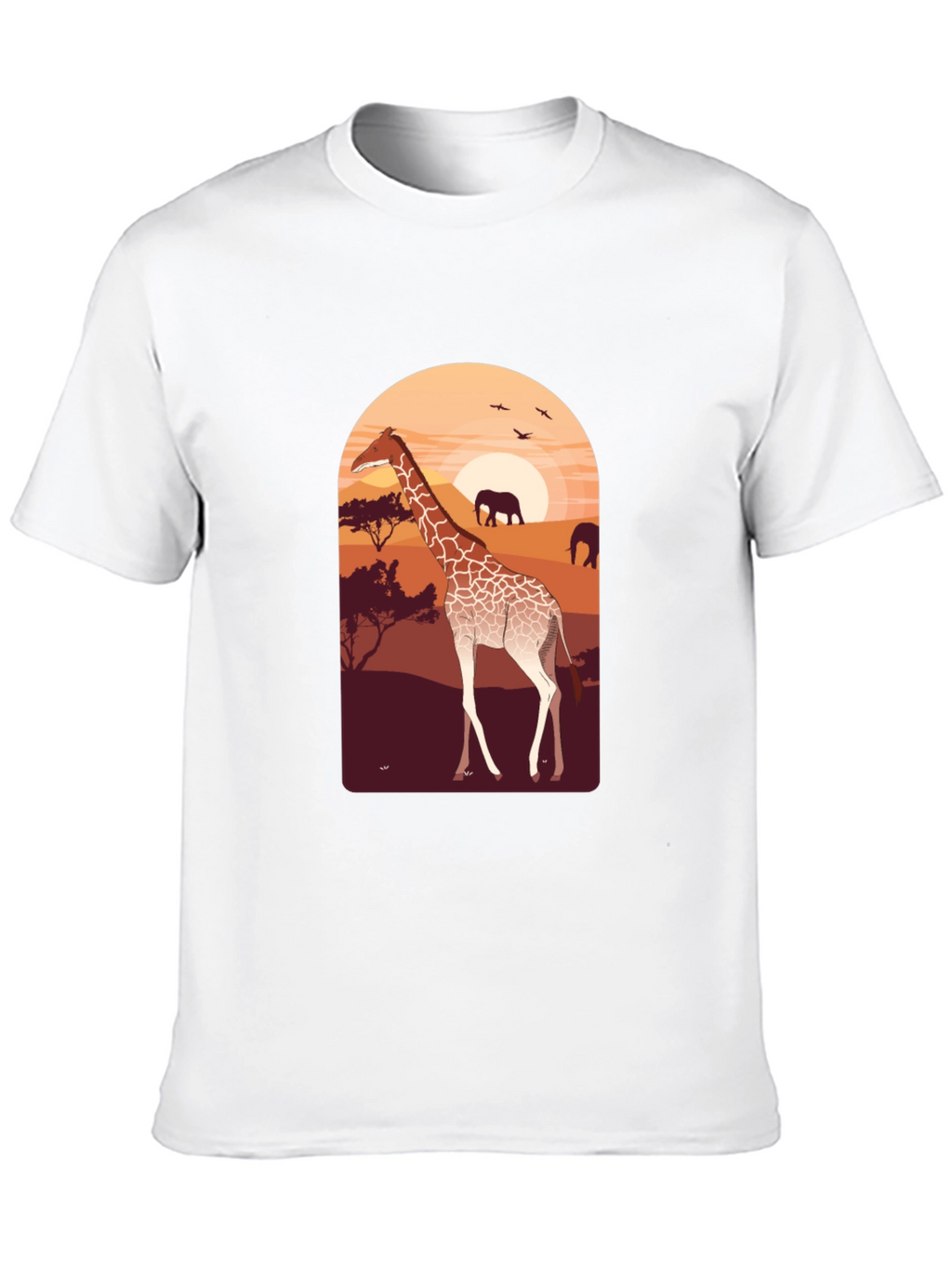 Safari Giraffe Graphic Tee - Unisex Black T-Shirt