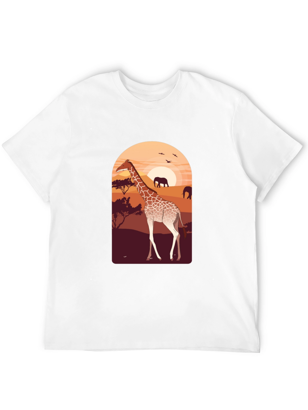 Safari Giraffe Graphic Tee - Unisex Black T-Shirt
