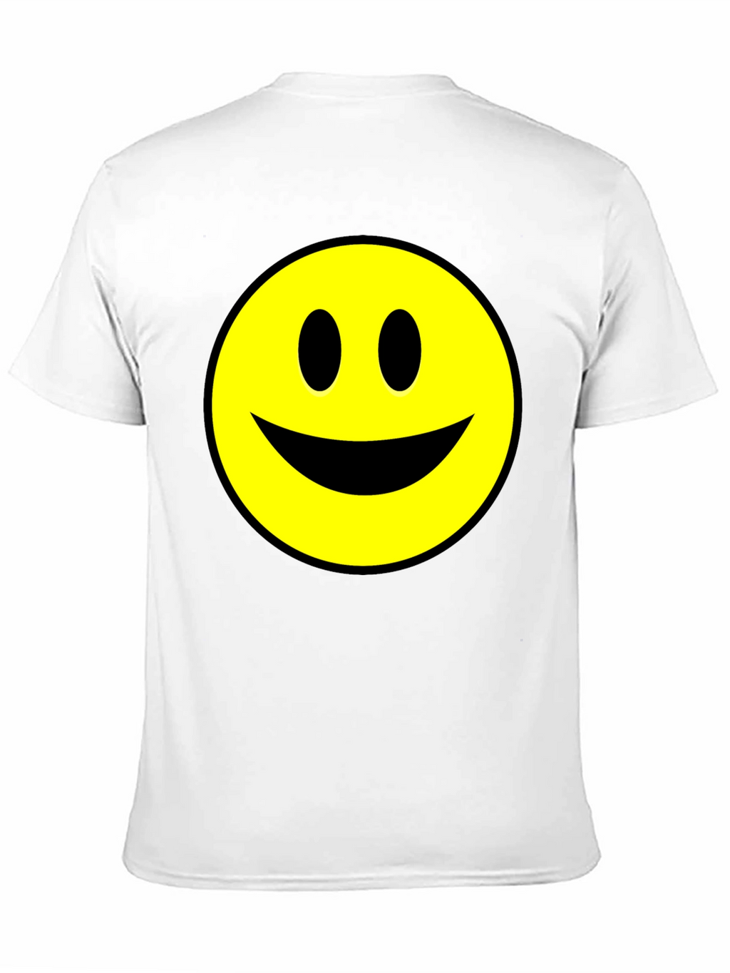 Smiley Face Graphic Tee - Black Cotton T-Shirt