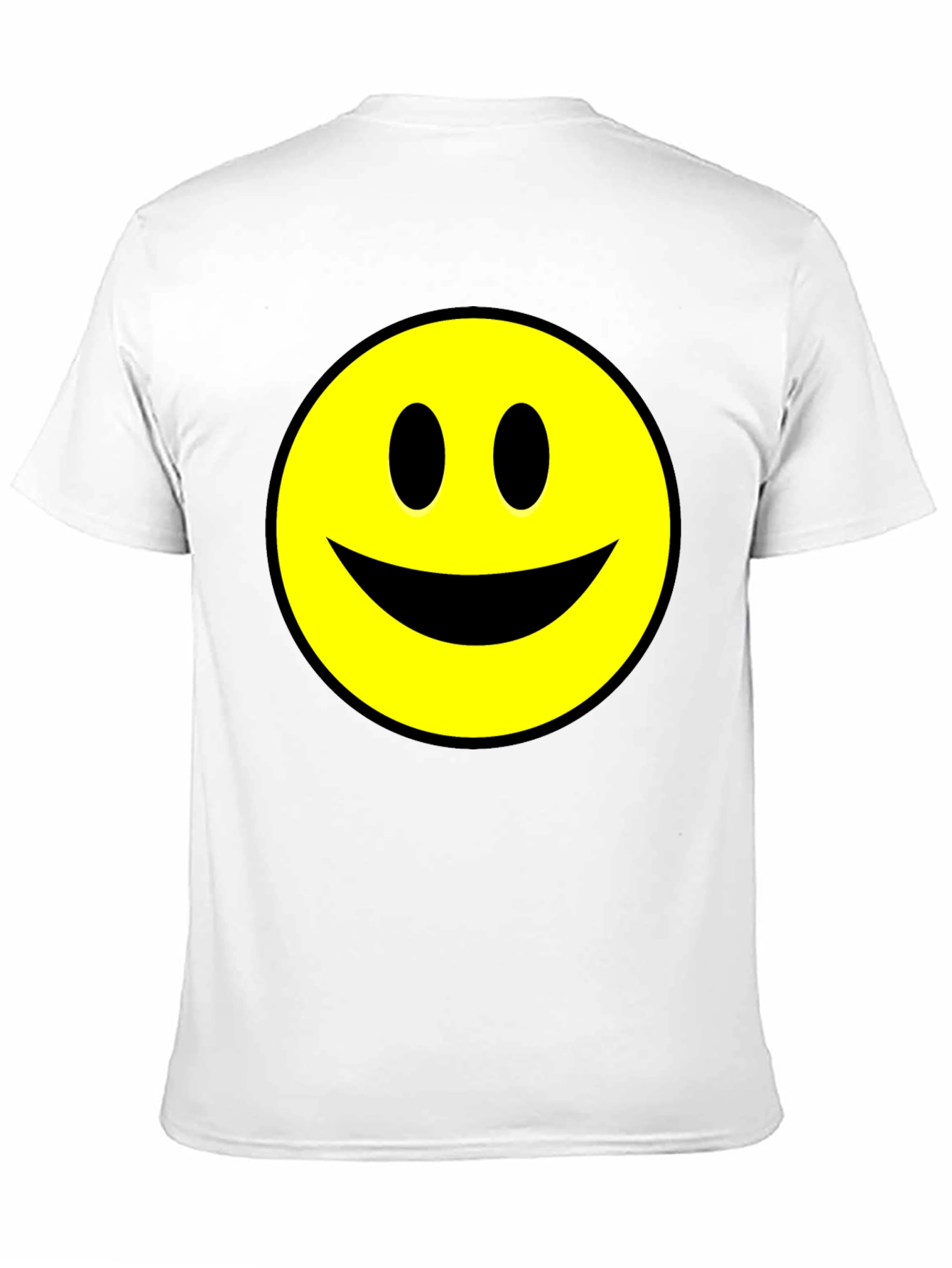 Smiley Face Graphic Tee - Black Cotton T-Shirt