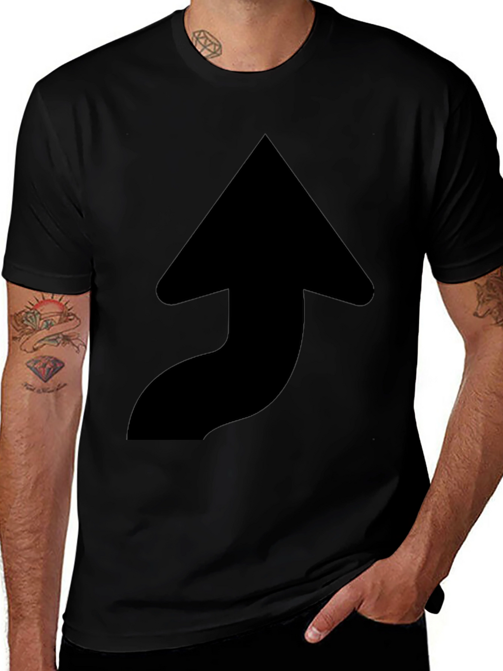 Upward Arrow Black T-Shirt