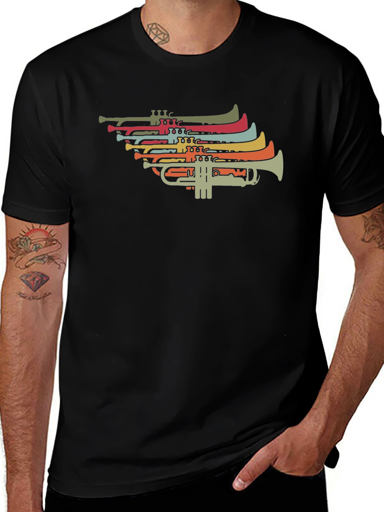 Retro Trumpet Graphic T-Shirt - Music Lover Tee