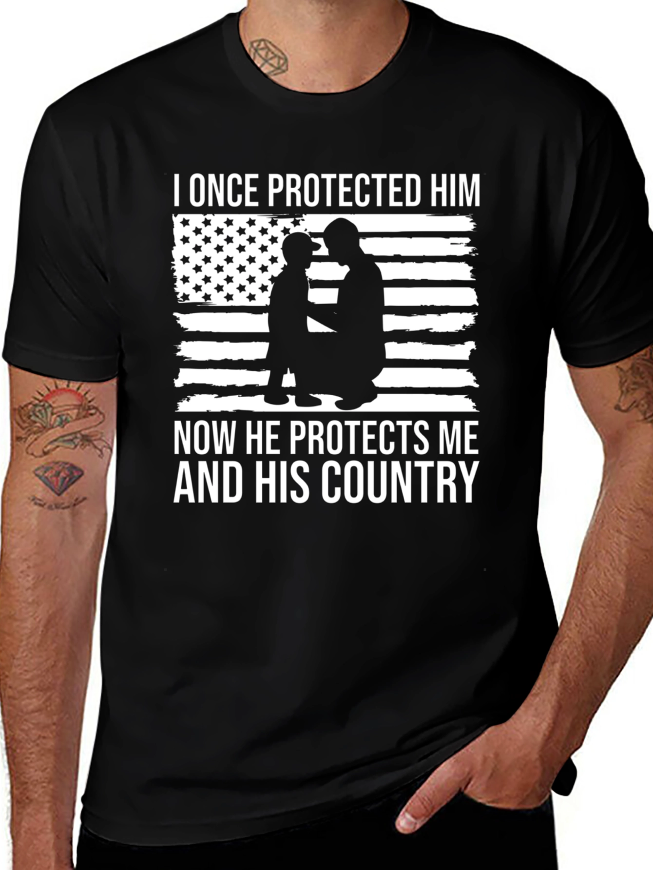 I Once Protected Him T-Shirt - Patriotic Father & Son Tee