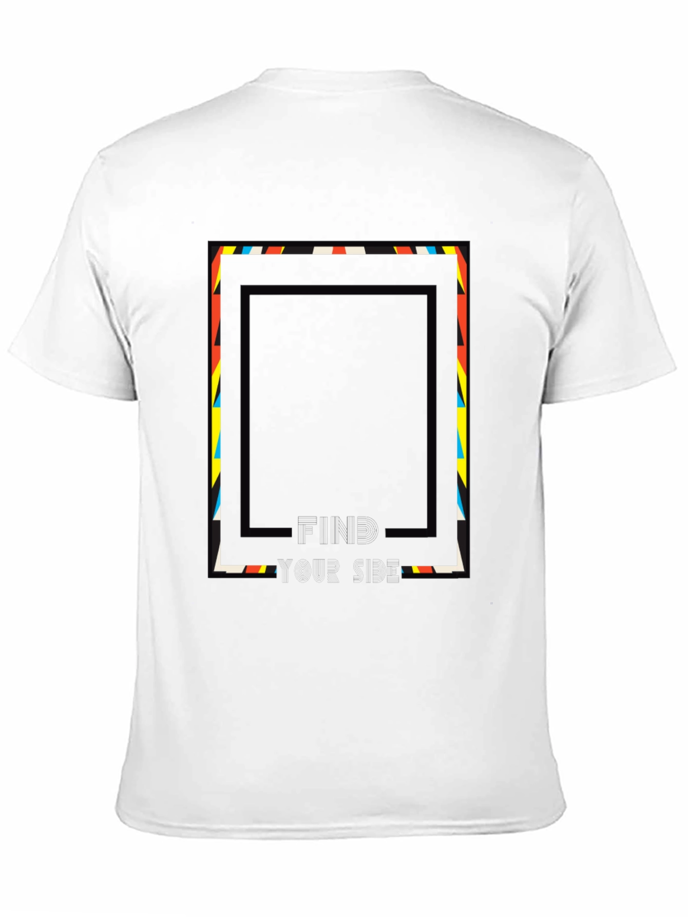 Abstract Geometric Graphic Print Tee - Black