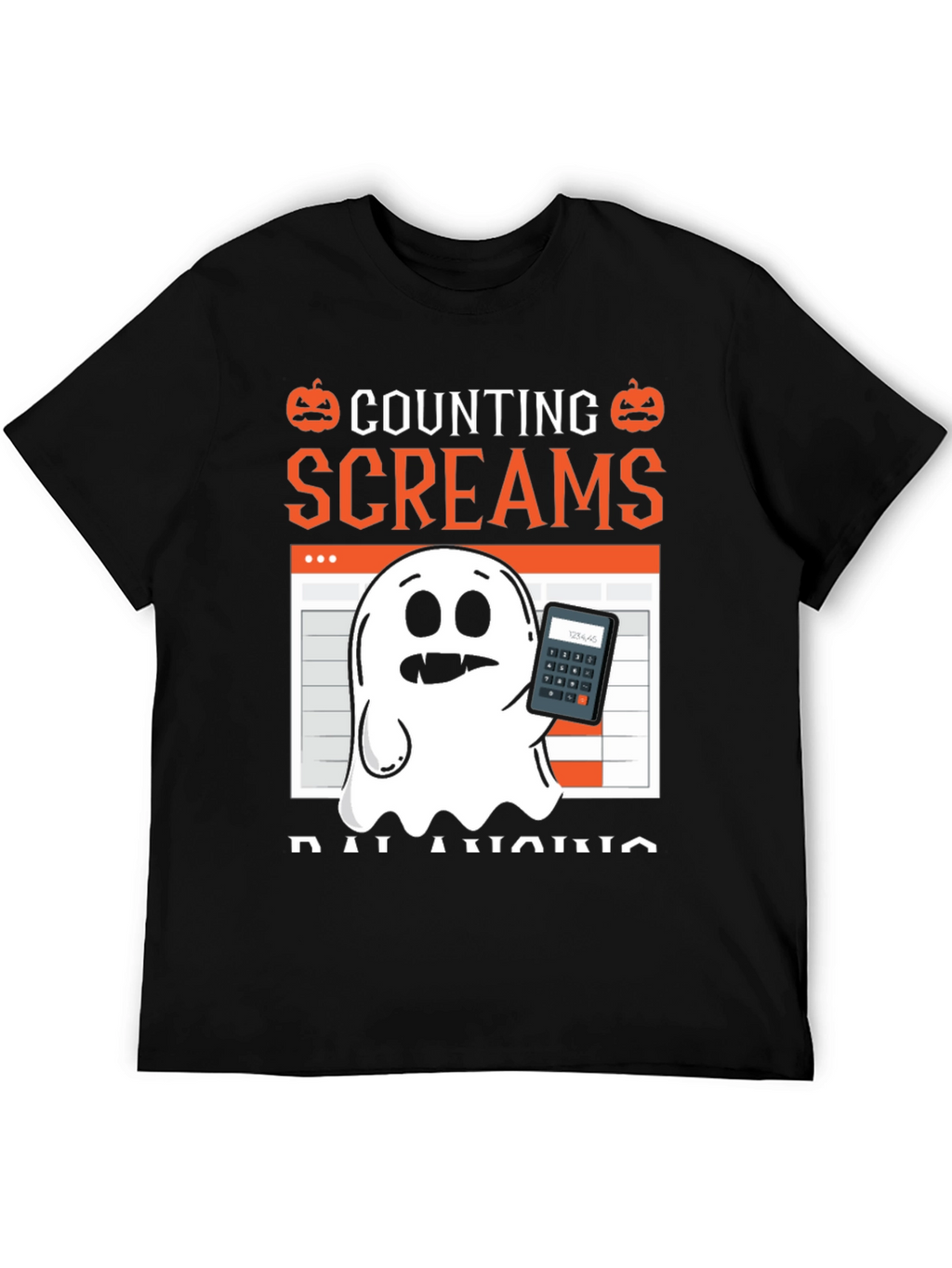 Counting Screams Balancing Halloween Accountant T-Shirt