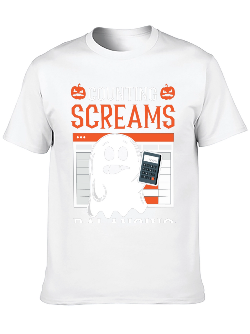Counting Screams Balancing Halloween Accountant T-Shirt