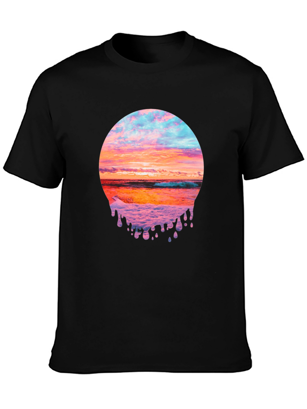 Sunset Beach Graphic Tee - Black