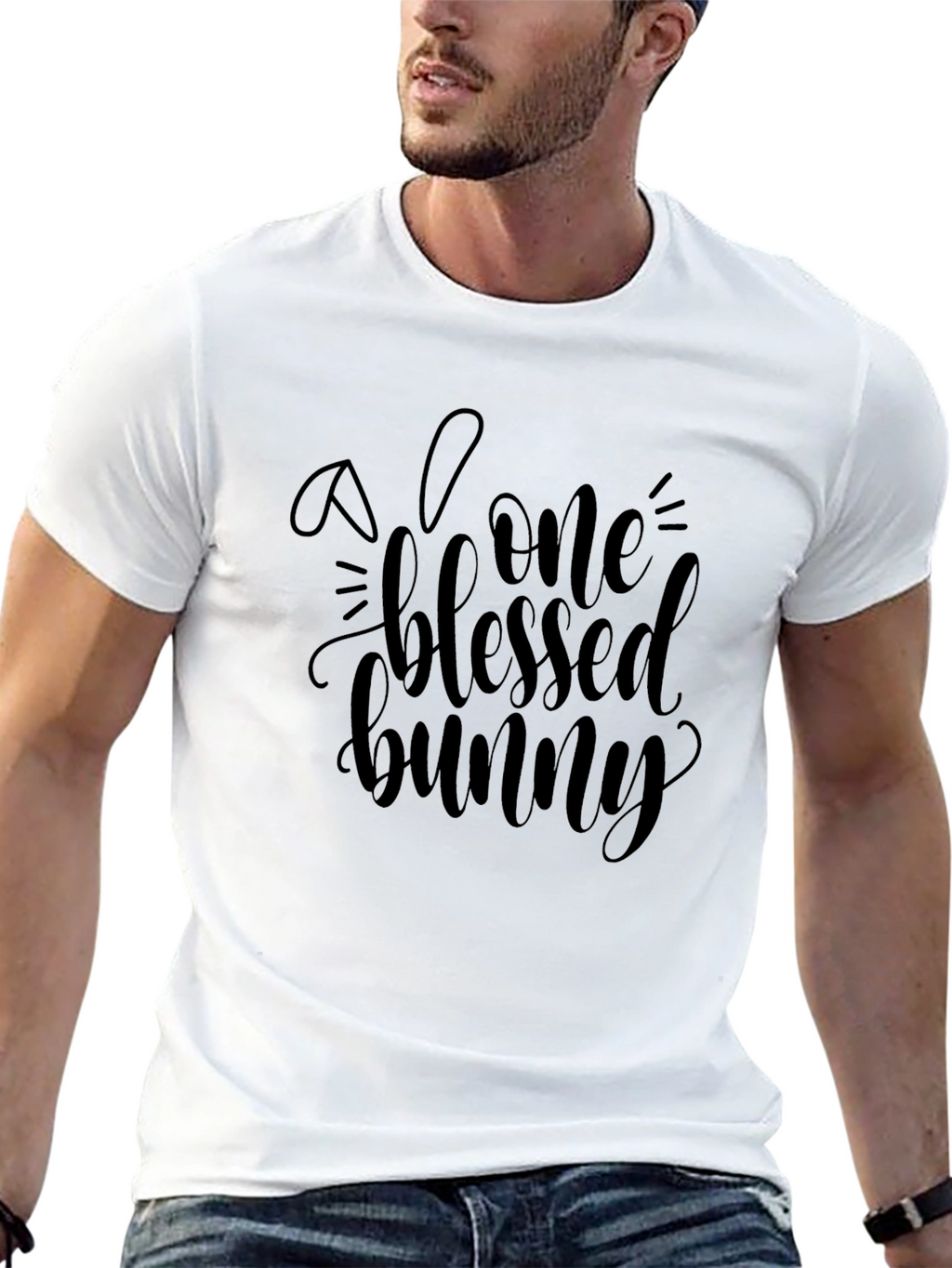 Blessed Bunny Graphic Tee - Soft Cotton Blend