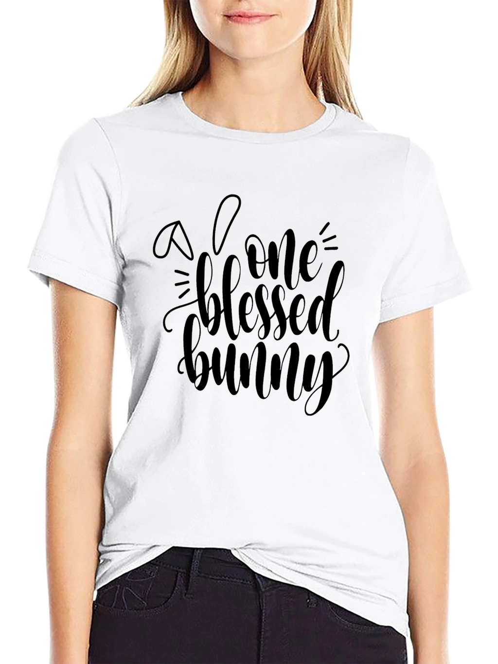 Blessed Bunny Graphic Tee - Soft Cotton Blend