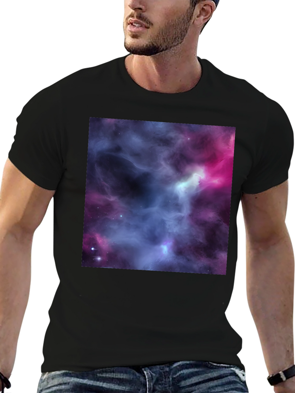 Nebula Print Black T-Shirt