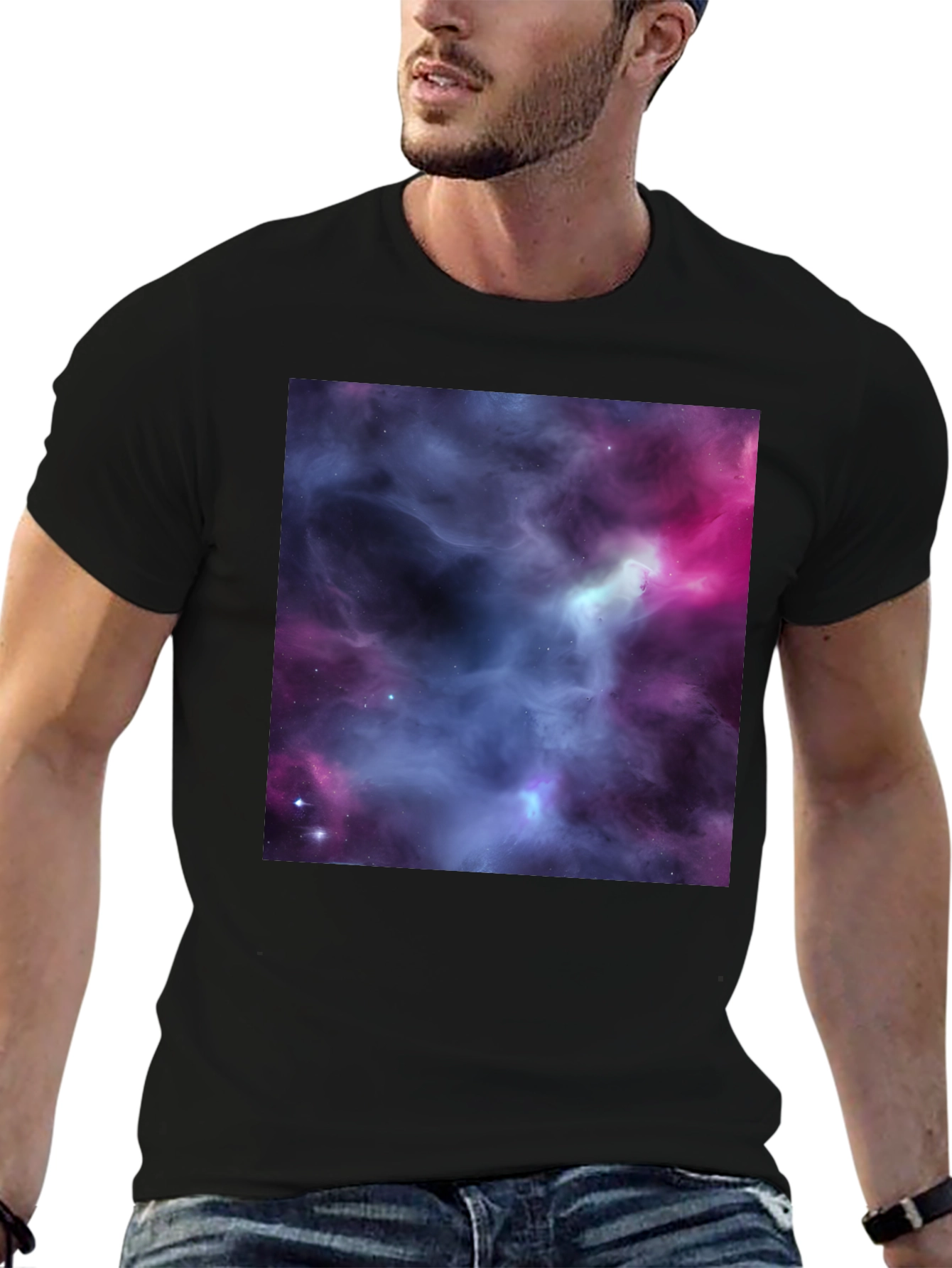 Nebula Print Black T-Shirt