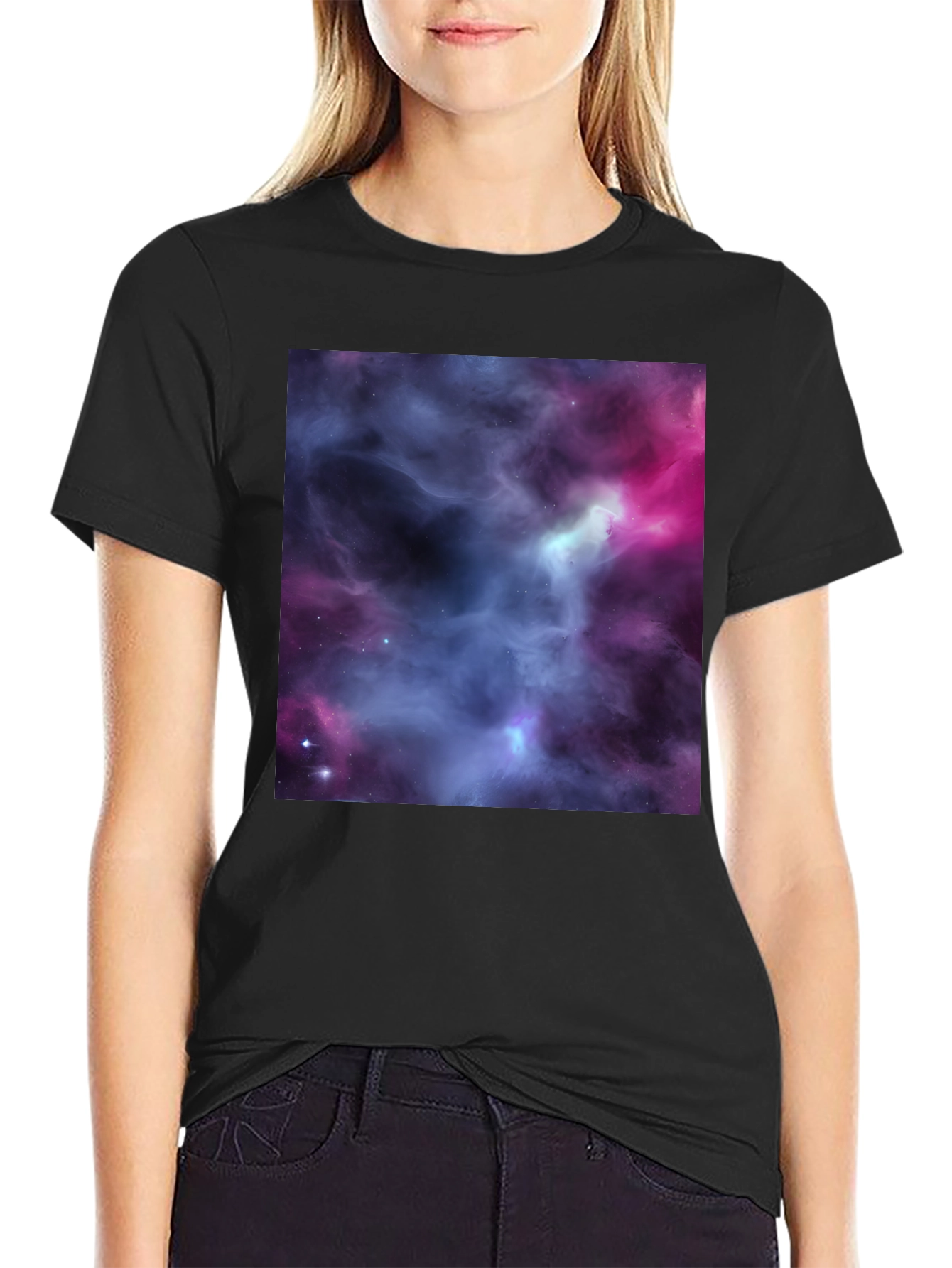 Nebula Print Black T-Shirt