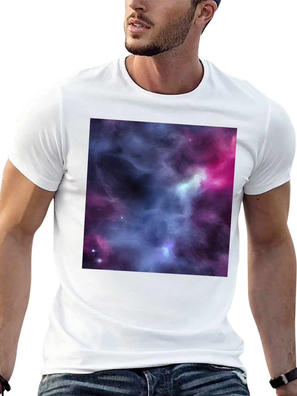 Nebula Print Black T-Shirt