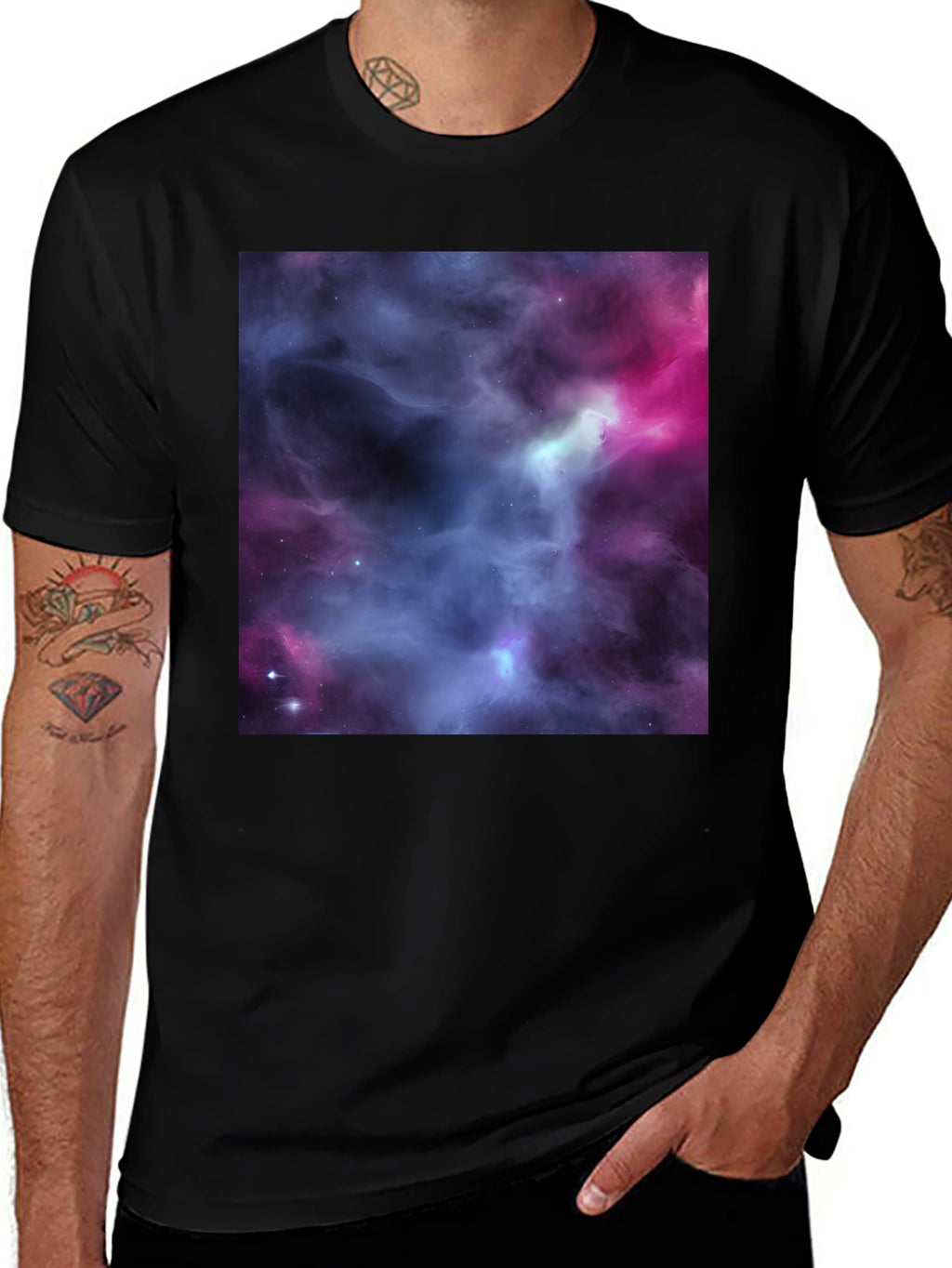 Nebula Print Black T-Shirt