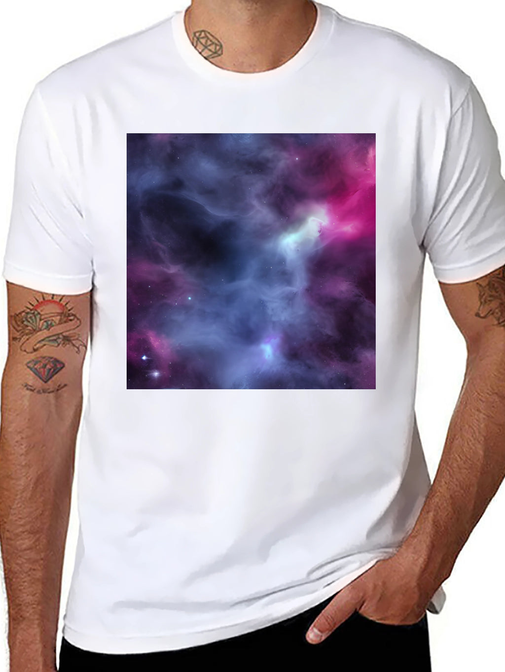 Nebula Print Black T-Shirt