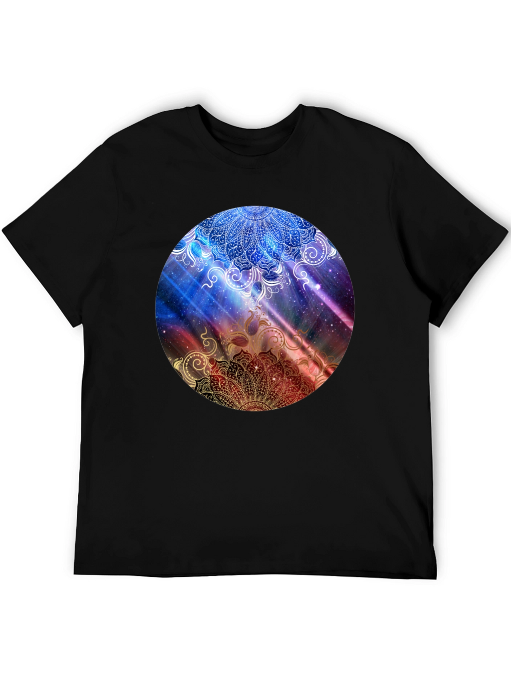 Mandala Galaxy Graphic Black T-Shirt