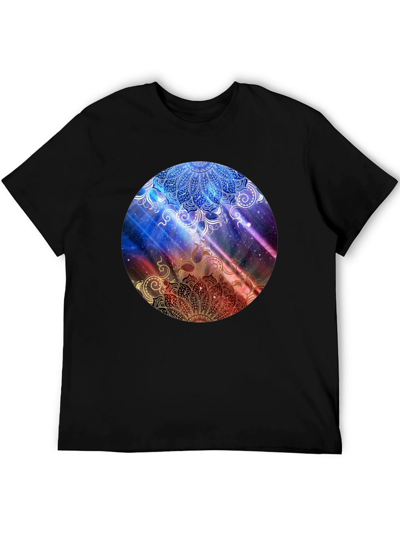 Mandala Galaxy Graphic Black T-Shirt