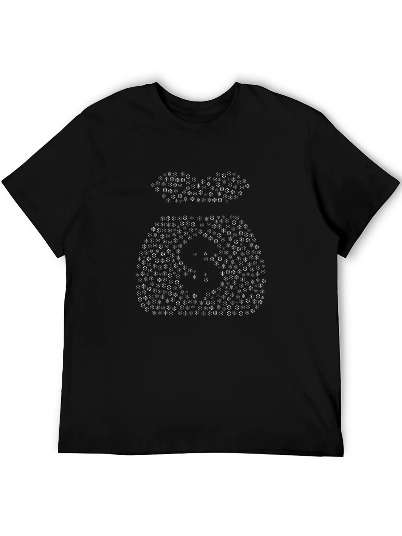 Money Bag Graphic Tee - Black Cotton Comfort