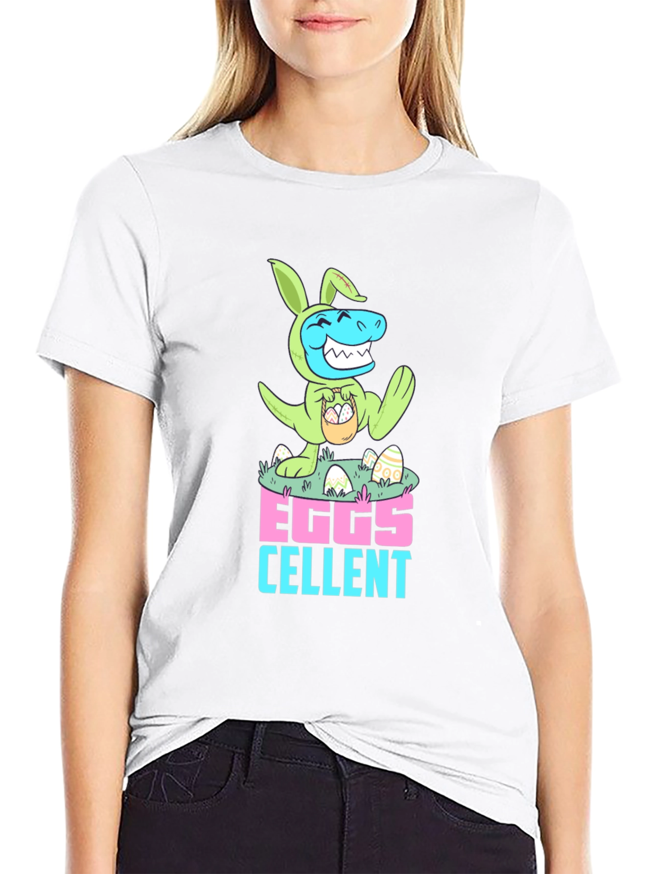 Eggs-cellent Easter Dino Bunny T-Shirt