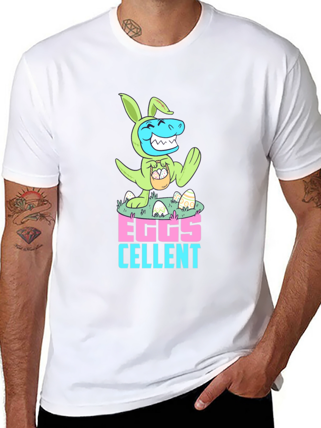 Eggs-cellent Easter Dino Bunny T-Shirt