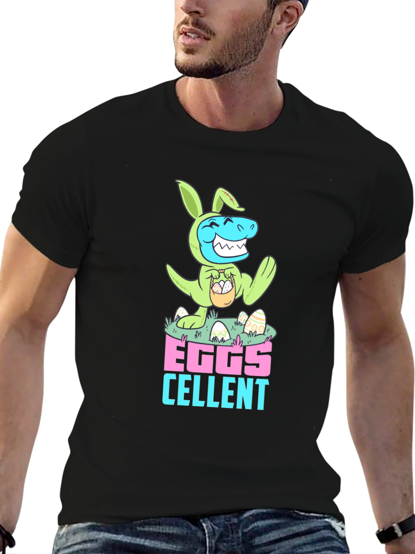Eggs-cellent Easter Dino Bunny T-Shirt