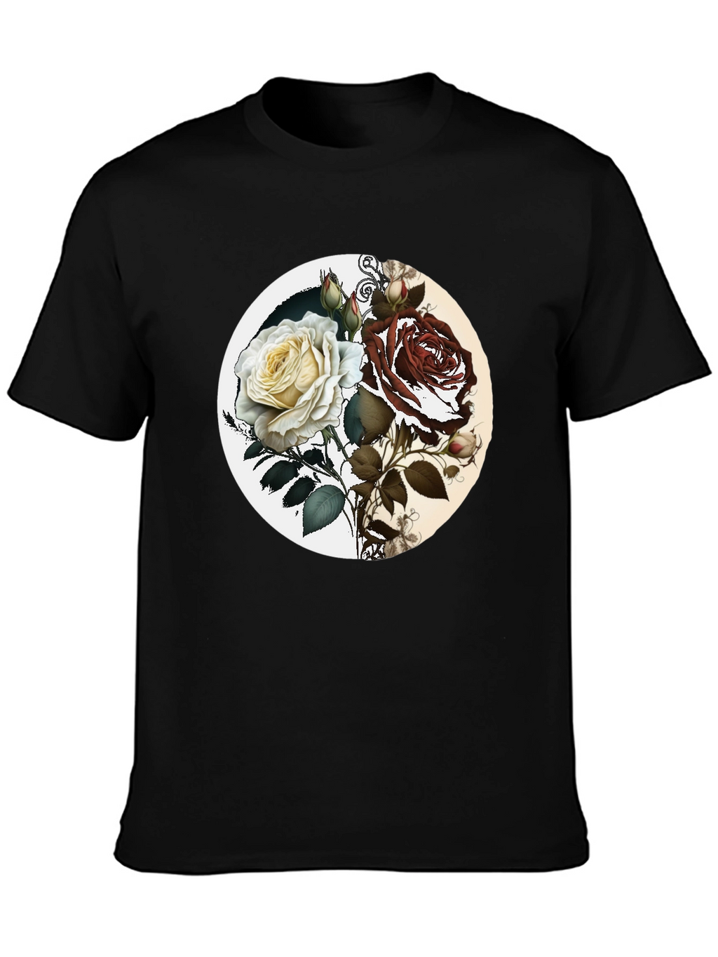 Yin Yang Rose Graphic Tee - Unisex