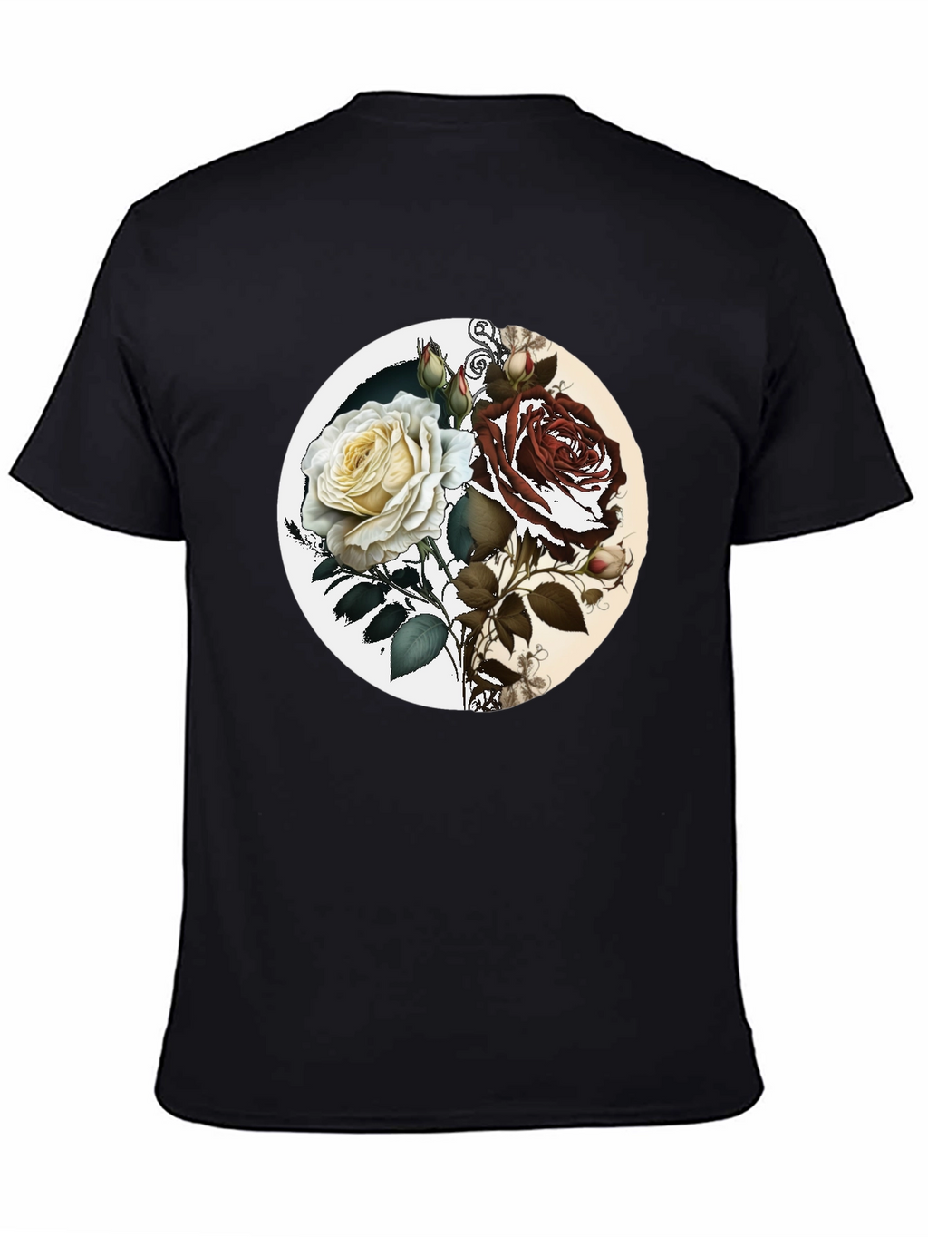 Yin Yang Rose Graphic Tee - Unisex