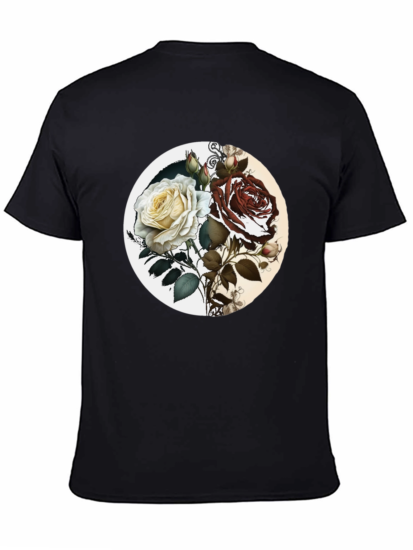 Yin Yang Rose Graphic Tee - Unisex