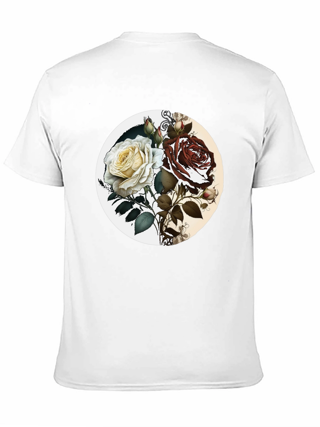 Yin Yang Rose Graphic Tee - Unisex