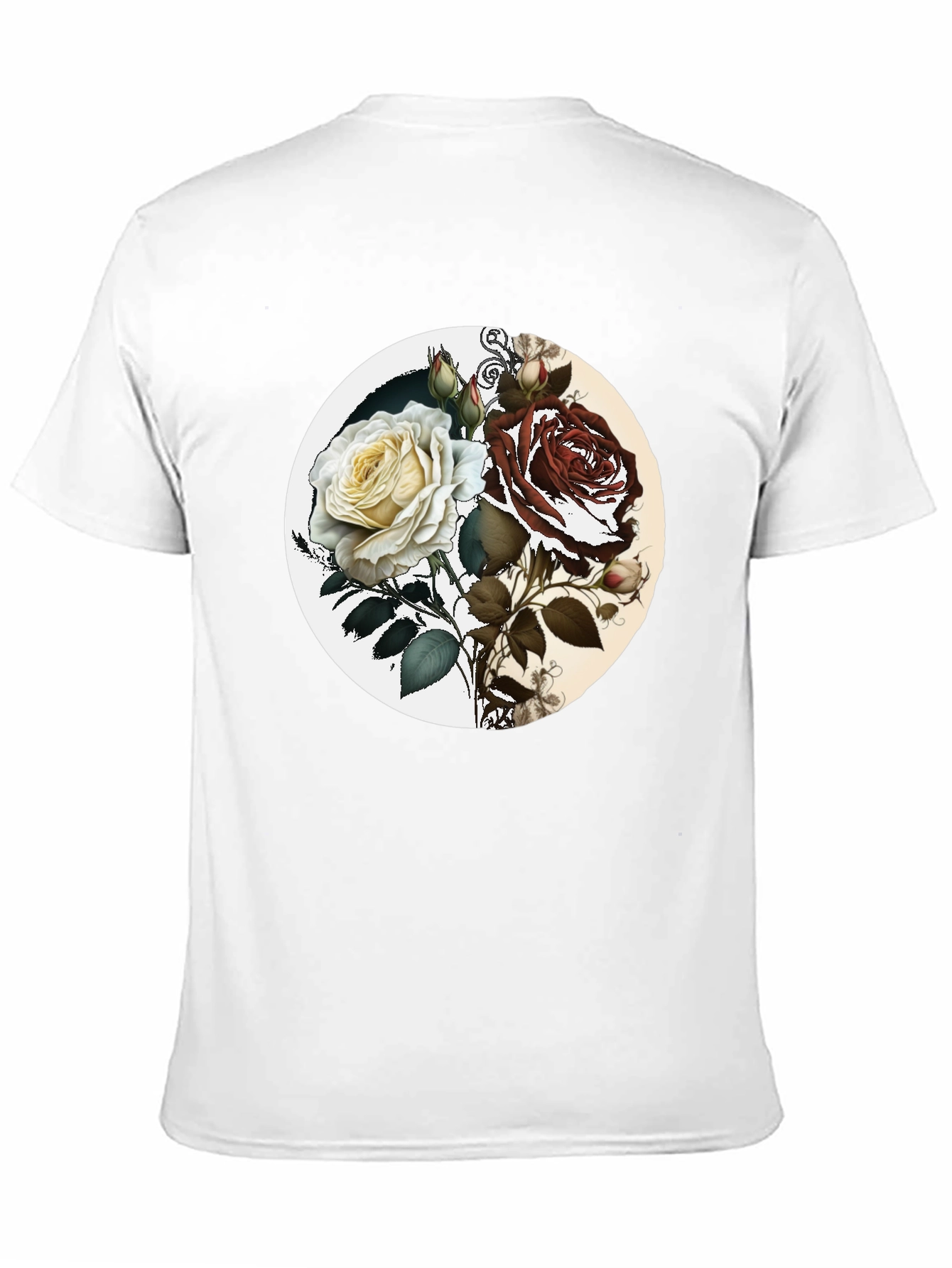 Yin Yang Rose Graphic Tee - Unisex