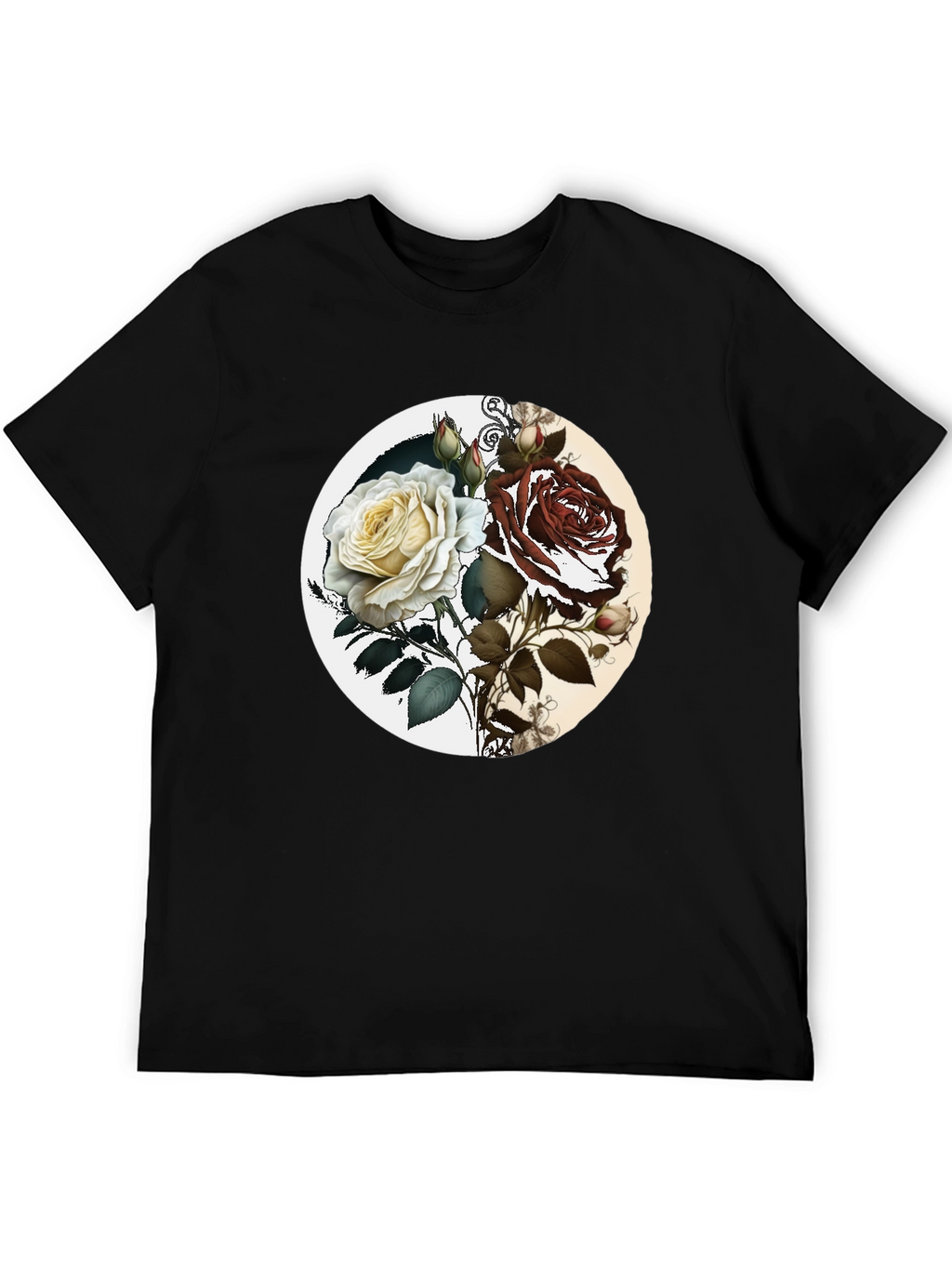 Yin Yang Rose Graphic Tee - Unisex