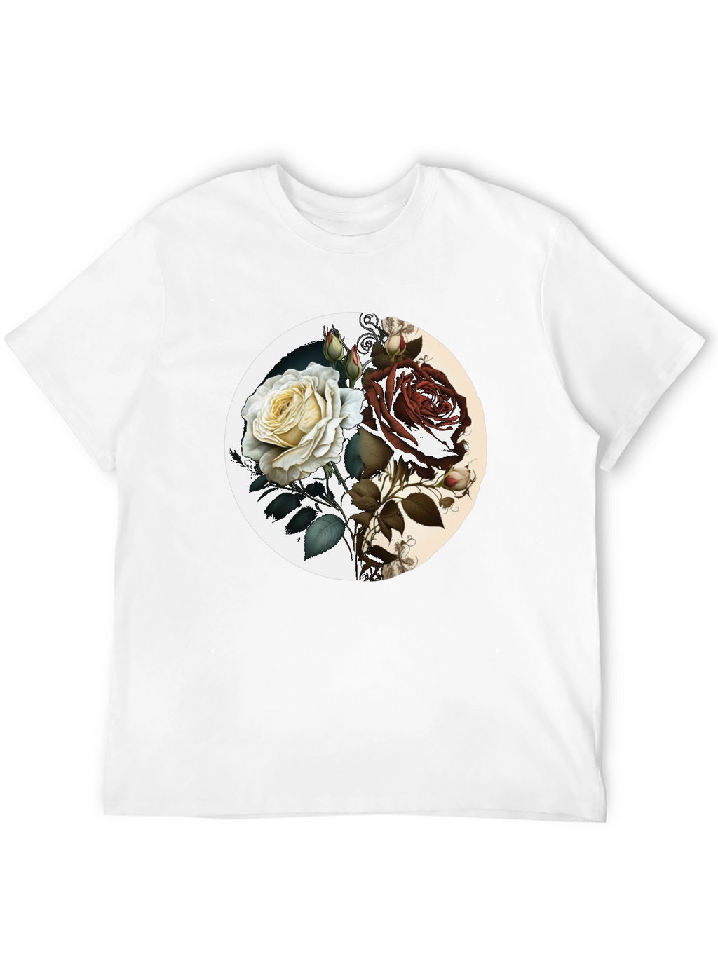 Yin Yang Rose Graphic Tee - Unisex